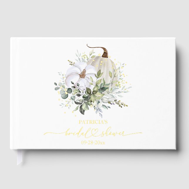 Libro De Visitas Verdor Calabaza Caída Ducha Bridal (Anverso)