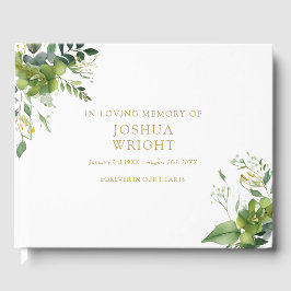 Libro De Visitas Verdor en el funeral conmemorativo de la memoria a