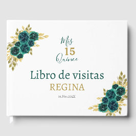 Libro De Visitas Verdor Floral Quinceañera