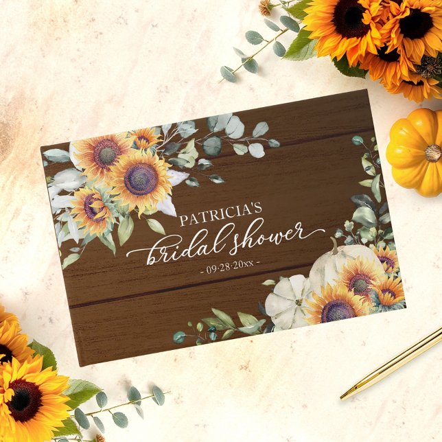 Libro De Visitas Verdor Sunflower Calabaza Caída Ducha Bridal (Subido por el creador)
