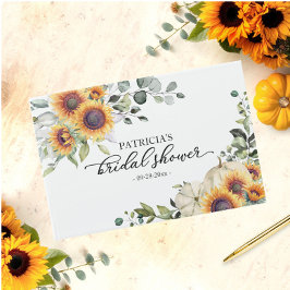 Libro De Visitas Verdor Sunflower Calabaza Caída Ducha Bridal