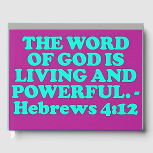 Libro De Visitas Verso de la Biblia de Hebreos 4:12.