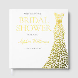 Libro De Visitas Vestido de Corazón de Lámina de Oro Regalo de Desp