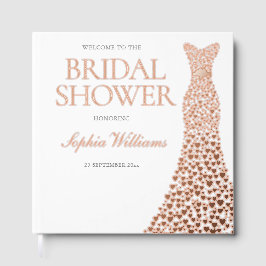 Libro De Visitas Vestido de Corazón de Pan de Oro Rosa para Fiesta 