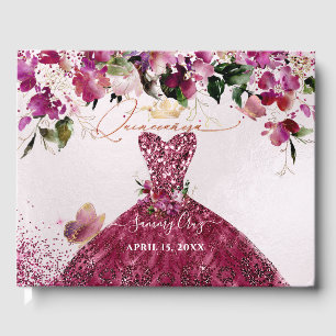 Libro De Visitas Vestido Rojo Cereza Quinceañera de PixDezines