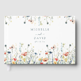 Libro De Visitas Vibrante Boda de flores silvestres