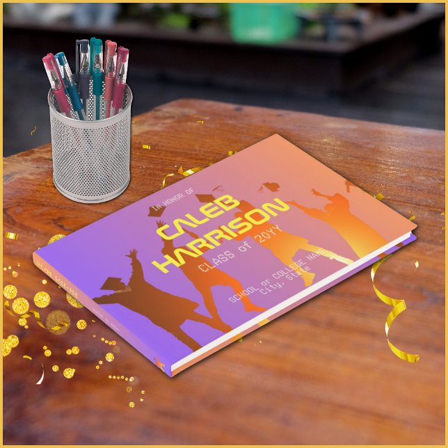 Libro De Visitas Vibrante Sunset Modern Tech Graduation (Subido por el creador)