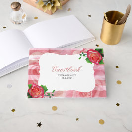 Libro De Visitas Victorian Dusty Rosa Boda Floral