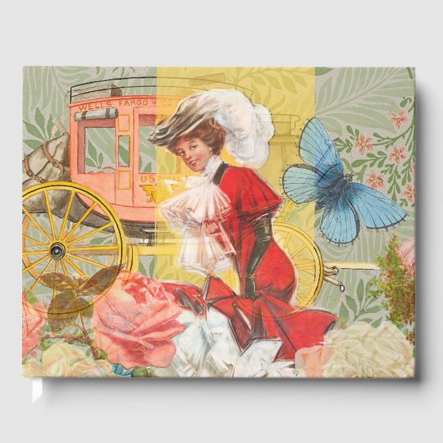 Libro De Visitas Victoriana Lady Woman Fun Carriage (Anverso)