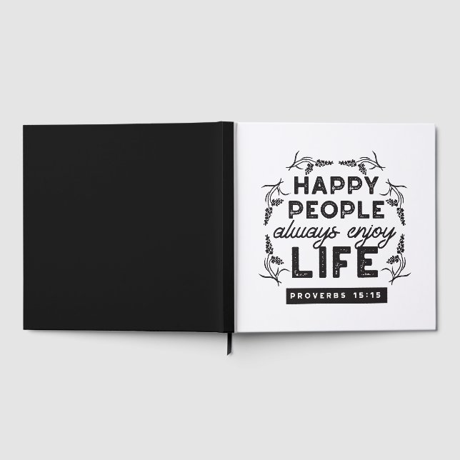 Libro De Visitas Vida Feliz con Fe – Proverbios 15:15 Arte (Lleno)