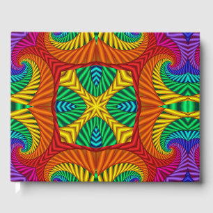 Libro De Visitas Vintage arcoiris Psicodélico Fractal Kaleidoscope
