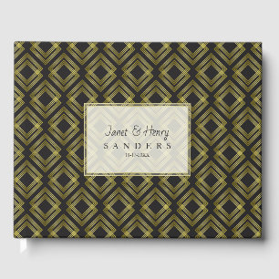 Libro De Visitas Vintage Art Deco Inspired Design in Gold & Black