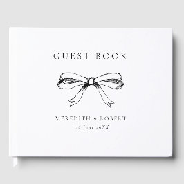 Libro De Visitas Vintage Bow Black & White Boda