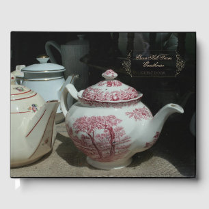 Libro De Visitas Vintage English Teapot Guesthouse Guest Book