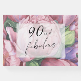 Libro De Visitas Vintage Floral 90 cumpleaños