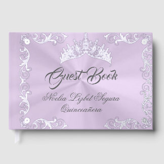 Libro De Visitas Vintage Frame & Tiara - Pastel Lavender