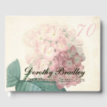 Libro De Visitas Vintage Hydrangea Botánica 70th Birthday Party GB<br><div class="desc">Personalizable 70th Birthday Celebration Guest Book (portada dura) con Vintage Botanical Watercolour of Hydrangea de Pierre-Joseph Redouté. Puede cambiar fácilmente el color del texto, el tipo de letra, el tamaño y la posición haciendo clic en el botón personalizar. Disponible en bloc de notas en espiral. Invitación al cumpleaños, suministros de...</div>