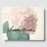 Libro De Visitas Vintage Hydrangea Botánica 70th Birthday Party GB<br><div class="desc">Personalizable 70th Birthday Celebration Guest Book (portada dura) con Vintage Botanical Watercolour of Hydrangea de Pierre-Joseph Redouté. Puede cambiar fácilmente el color del texto, el tipo de letra, el tamaño y la posición haciendo clic en el botón personalizar. Disponible en bloc de notas en espiral. Invitación al cumpleaños, suministros de...</div>