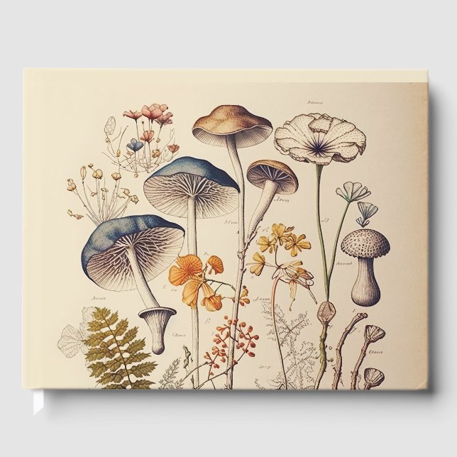 Libro De Visitas Vintage Mushroom Naturalist (Anverso)
