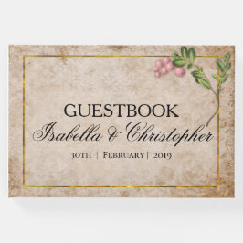 Libro De Visitas Vintage Pink Berries Boda Guestbook