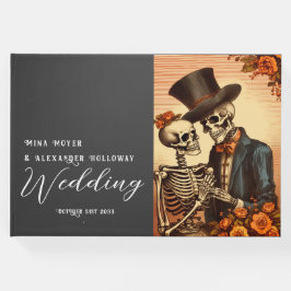 Libro De Visitas Vintage Skeleton Gótico Boda de fotografía