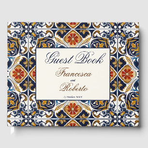 Libro De Visitas Vintage Talavera Azulejo regalos de boda mexicanos