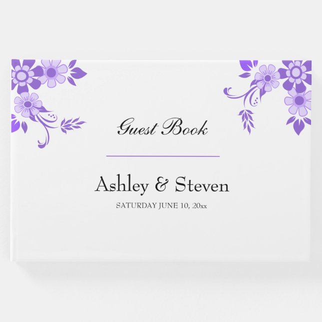 Libro De Visitas Violeta floral (Anverso)