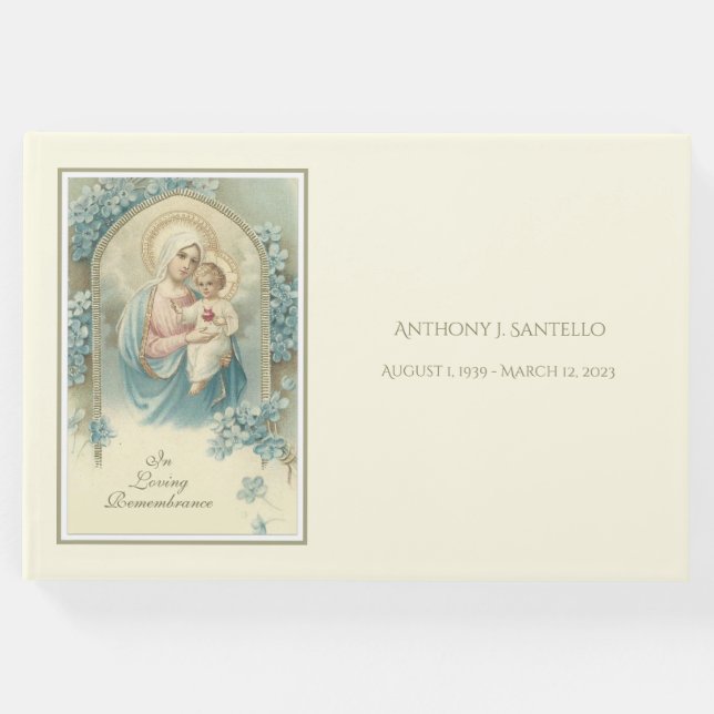 Libro De Visitas Virgen Católica María Jesús Funeral (Anverso)