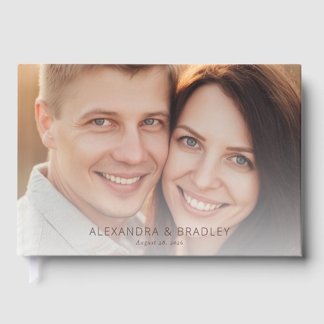 Libro De Visitas Warm Beige Romantic Photo (Anverso)