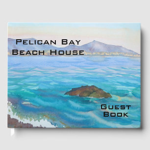 Libro De Visitas Watercolor Beach House Home Guest Book