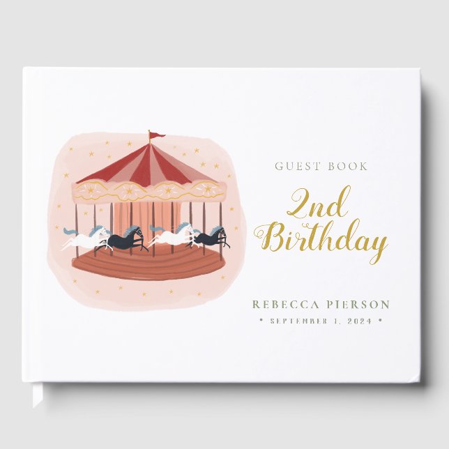 Libro De Visitas Watercolor Carousel Guest Book (Anverso)