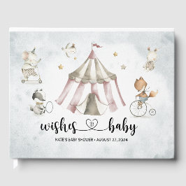 Libro De Visitas Watercolor Circus Animals Baby Shower