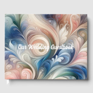 Libro De Visitas Watercolor Fantasía Patrón romántico floral