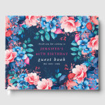 Libro De Visitas Watercolor Floral 40th Birthday Guest Book Navy<br><div class="desc">Celebre en estilo con nuestro brillante y audaz libro de Fiestas de cumpleaños número 40,  con nuestro impresionante diseño floral de acuarela en azul y rosa. ¡Pida ahora y haz que tu 40 cumpleaños sea memorable!</div>