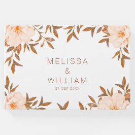 Libro De Visitas Watercolor Floral Ivory Boda Guestbook
