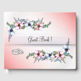 Libro De Visitas Watercolor Flowers Shine Boda Guest Book