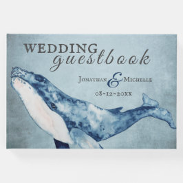 Libro De Visitas Watercolor Humpback Whale Nautical Beach Wedding