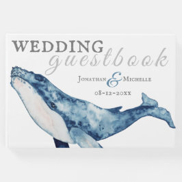 Libro De Visitas Watercolor Humpback Whale Nautical Beach Wedding