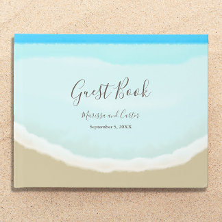 Libro De Visitas Watercolor Ocean Beach Wedding