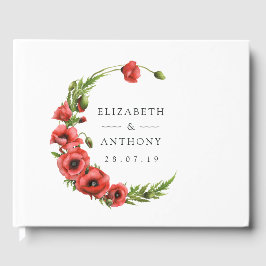 Libro De Visitas Watercolor Poppy Rustic Country Wedding