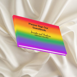 Libro De Visitas Watercolor Rainbow Gay Prim Boda invitado