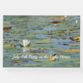 Libro De Visitas Waterlily Lake Flower Watercolor Guest Book