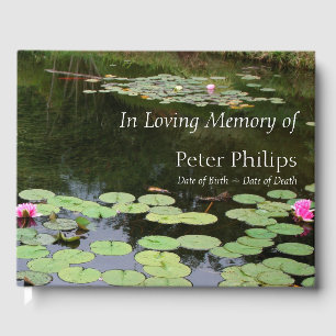 Libro De Visitas Waterlily Peaceful Garden Celebración de la Vida H