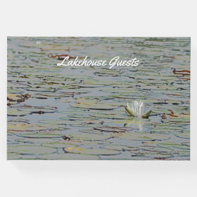 Libro De Visitas Waterlily Pond Lake Flower I Guest Book (Anverso)