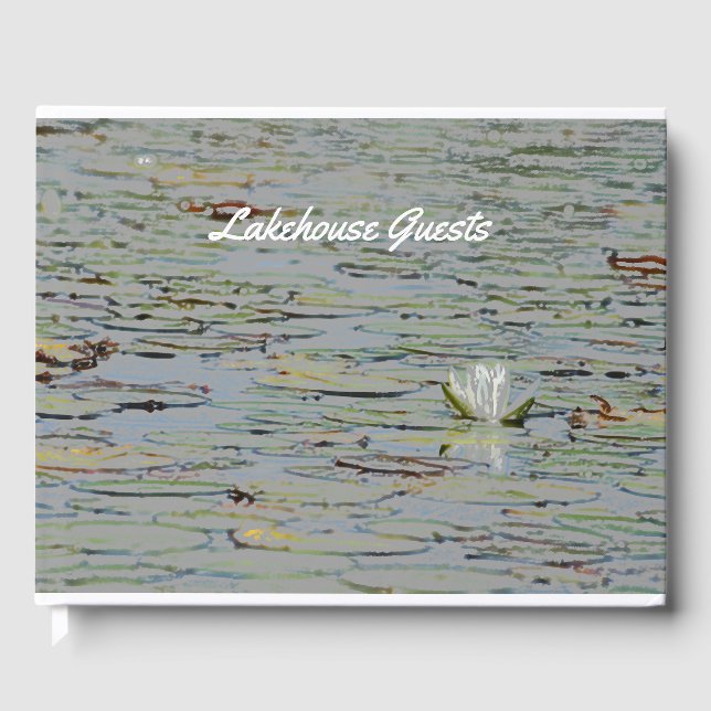 Libro De Visitas Waterlily Pond Lake Flower I Guest Book (Anverso)