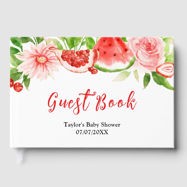 Libro De Visitas Watermelon and Pomegranate Baby Shower (Anverso)