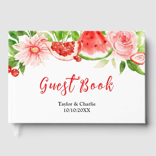 Libro De Visitas Watermelon and Pomegranate Wedding (Anverso)