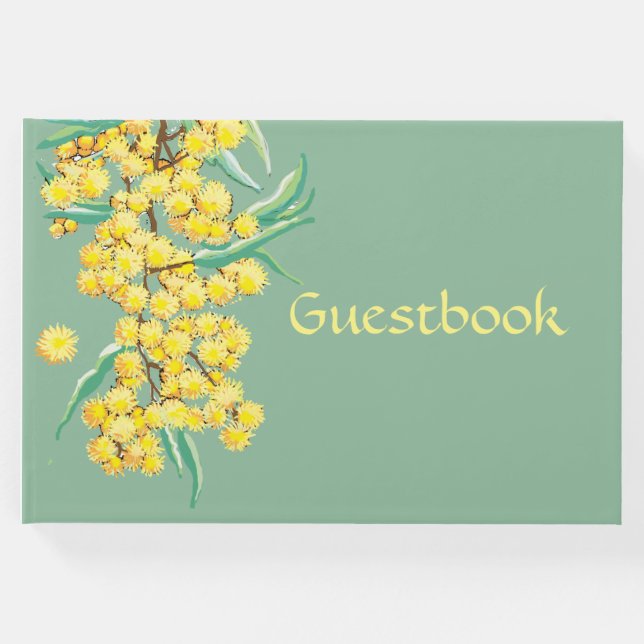 Libro De Visitas Wattle blossoms Australian Guestbook (Anverso)