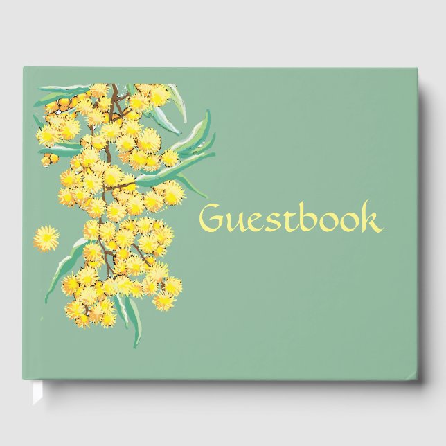 Libro De Visitas Wattle blossoms Australian Guestbook (Anverso)