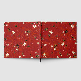 Libro De Visitas Wavy lines, adorned with black & white flowers